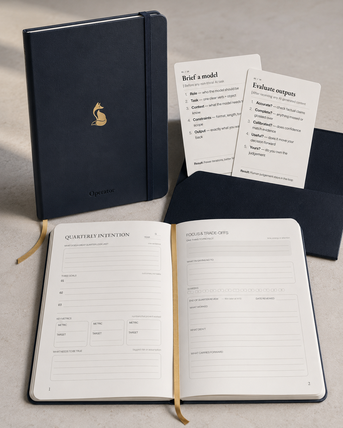 Operator Notebook — open interior spread